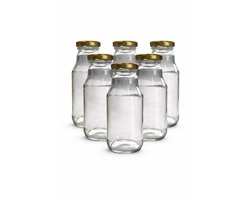 Natuurlijker leven® - Sapflesje (Goud) 330 ml (6 stuks) - smoothie flesjes - wecken en inmaken