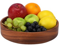 Natuurproduct Grote Houten Slakom - Tijdloos Ronde Design voor een Gastvrije Tafelsfeer