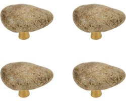 Natuursteen Knop - Steen Handgreep - Meubel Decoratie - Uniek Rots Ontwerp - 40 x 35 mm - Natuurlijk