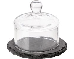 Natuursteen plateau met stolp - ø10 -5cm