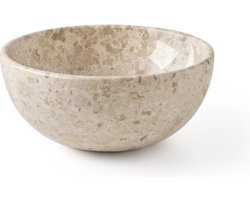 Natuursteen waskom rond beige 35×35×15 cm – Lunare opbouw
