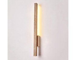 Natuurstenen Wandlamp - Lineaire Lamp Steen - Sfeerverlichting Creëren - Handgemaakt Travertin - 55 cm of 90 cm - Natuursteen