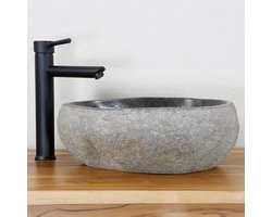 Natuurstenen Waskom – Riviersteen wastafel – Opzetwastafel – Stenen wastafel – Ø 30-35