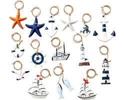 Nautische Deko Set met 15 Hangers voor Wanddecoratie