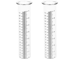 Nauwkeurige Regenmeter voor de Tuin - Set van 2 Stuks, Glazen Regenmeter, Tuinaccessoires, Weerstation, Buitenleven, Tuin Decoratie
