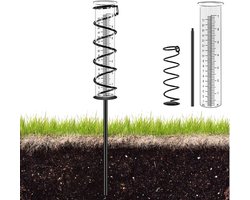 Nauwkeurige regenmeter voor de tuin, weerstation voor buitengebruik, glazen regenmeter met grondpen en schaal voor landschap en tuinaccessoires