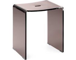 Navaris Douchekruk van acryl - Transparant krukje met anti-slip poten - Kunststof stoeltje voor in de douche, in bad of in de woonkamer - Grijs