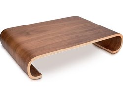 Navaris houten monitorstandaard - Verhoger voor laptop of beeldscherm - Organizer voor bureau of kantoor - Standaard van hout - Bruin