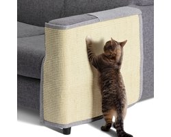 Navaris katten krabmat - Bescherming van meubels - Voor banken en stoelen - Krabbescherming - Voor de linkerkant - Lichtgrijs