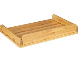 Navaris klembaar tafeltje voor aan het bed - Bamboe plank voor bedframe - Bedtafeltje voor boeken, telefoon, oplader - Nachtkastje - Bedplank