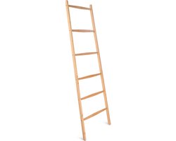 Navaris multifunctionele bamboe handdoeken ladder - 6 treden voor baddoeken, kleding, beddengoed - Voor slaapkamer, badkamer - Handdoek standaard