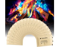 Navaris poeder voor gekleurd vuur - Gekleurde vlammen voor openhaard vuurkorf vuurschaal of kampvuur - Mystical fire - 10 g zakje - Set van 20 zakjes