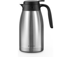 Navaris RVS koffiekan - Vacuüm geïsoleerde koffie, thee, vloeistof, drinkfles dispenser - Warme en koude dranken horeca pot - 2 liter