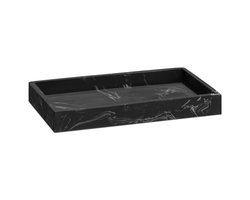 Navaris sieradenbakje van zwart kunsthars - 23,5 cm x 12,5 cm organiseerbakje - Decoratieve houder voor badkamer, kaptafel of bureau