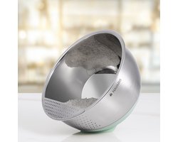 Navaris vergiet van roestvrij staal - Ø 22 cm - Metalen vergiet met silicone bodem - Geschikt voor pasta spaghetti groente en rijst - Muntgroen
