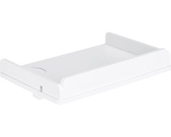Navaris zwevend nachtkastje van bamboe - Tafeltje voor aan het bed - Klembare bedplank - Bevestiging zonder boren of gereedschap - Wit
