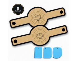 Navazz Siliconen bakmat voor Brood - Set van 2 - Deegmat voor Dutch Oven - Broodslinger - Broodmat met Lange Handvatten - Incl. 3 deegschrapers