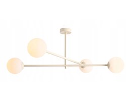 NAVE Cream II Plafndlamp - 4xE14, 87cm Breed, Metaal & Glas