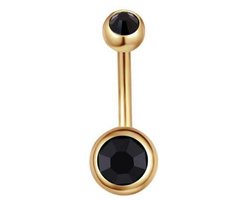 Navel Piercing - Goud Met Steentjes