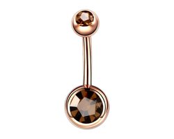Navel Piercing - Rose Goud Met Steentjes