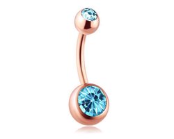 Navel Piercing - Rose Goud Met Steentjes