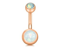 Navel Piercing - Rose Goud Met Steentjes