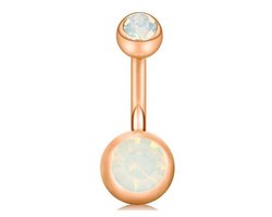 Navel Piercing - Rose Goud Met Steentjes