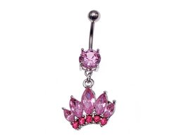 Navel Piercing - Roze Kroon