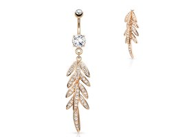 Navelpiercing blad - rose - LMPiercings