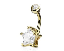 Navelpiercing star met steen - goud - LMPiercings