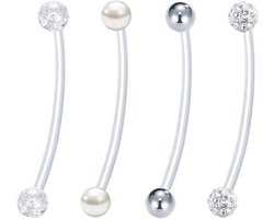 Navelpiercing voor Zwangerschap - Flexible Buigringen in Diverse Stijlen - 38 mm Verstelbaar