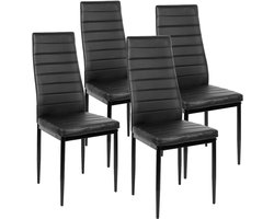 NAVOBIZ Leren eetkamerstoelen - Tafel stoelen - Dining chair - Set van 4 stoelen - Ergonomische rugleuning - Tijdloos design