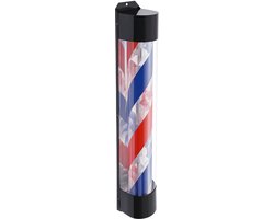 NAVOBIZ Salon lamp - Kappers licht - Barber pole - Rood-blauw ontwerp - Wandmontage - 90 cm - Moderne cilindervorm - LED-licht