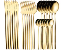 NAXSIR RVS Bestekset 24-delig - Messer,Vork,Lepel voor 6 Personen