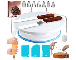 NAXSIR Taart Decoratie Set [35 Delig] - Complete DIY Kit voor Taarten Versieren - Incl. Spatels, Fondant Roller & Accessoires