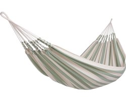 Naya Nayon Hangmat Cool Summer Moss Dubbel  (2-persoons) - 160 x 340 cm - 100 % katoen - handgemaakt in Ecuador