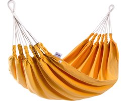 Naya Nayon Hangmat La Chagra Oranje Dubbel (2-persoons) - 155 x 360 cm - 100 % katoen - handgemaakt in Ecuador