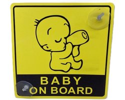 Neat Signs - Baby On Board - 15 x 15 cm - met Zuignappen - Autoraam