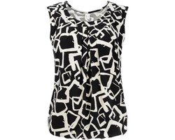 NED Top Dafne Sl Black Playful Squares T 25s4 X1783 03 900 Black Dames Maat - XXL