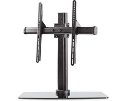 Nedis Draai- en Kantelbare TV-Standaard - 32 - 65 " - Maximaal schermgewicht: 45 kg - Kantelbaar - Draaibaar - Aanpasbare vooraf ingestelde hoogtes - Glas / Staal - Zwart