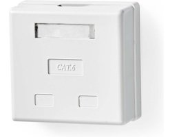 Nedis Netwerk Wanddoos - Opbouw - 2 poort(en) - UTP CAT6 - Recht - Female - Goud Verguld - PVC - Wit - Doos