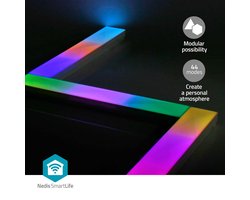 Nedis SmartLife LED Wand Lamp – Incl. App – RGB – Led Lamp – Led Strip – 6 Stuks