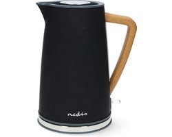 Nedis Waterkoker - 1.7 l - Soft-Touch - Zwart - 360 graden draaibaar - Verborgen verwarmingselement - Strix-controller - Droogkookbeveiliging