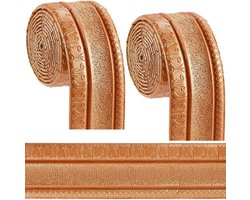 Need content in 2 rollen 23 m x 79 mm chocolade 3D wandrand schuim flexibel behang grens kroonlijst-afpellen en plakken-spiegel-randen-frame-lijnen muur basis plafond plint voor thuis doe-het-zelf meubels. .