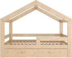 Need Sleep - Huisbed met Lade Montessori Kinderbed - 140x70 cm - Houten Bed voor Kinderen - Symmetrisch Dak