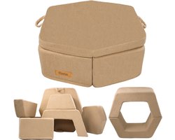 Need Sleep Kinder Speelbank Modulair – 6 Onderdelen – Zachte Schuim Sofa met Personalisatie – beige