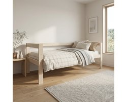 Need Sleep - Seniorenbed 90x200 cm van Massief Hout - Comfortbed voor Senioren - Hoge Instap ca. 60 cm - Stevig en Ergonomisch