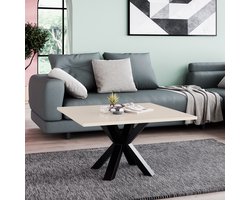 Neew® by George Azzar – Design Salontafel NOE 90x90 cm – Taupe Vierkant Tafelblad – Metalen Spinpoot – Industrieel & Modern – Bijzettafel / Koffietafel – Compact & Stevig – Luxe Meubel voor Woonkamer / Lounge / Slaapkamer