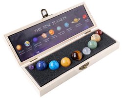 Negen Planeten Zonnestelsel Model Kristallen Bol - Natuurlijke Kristal Edelsteen Marmer Ruimte Thuis Bureau Decoratie