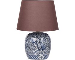 NEIRA - Tafellamp - Wit/Blauw - Porselein